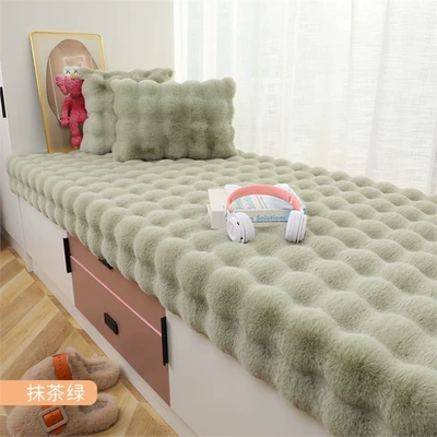New Chinese-Style Large Red Chair: Car Carpet - matcha-green-bubble-fleece-1550g-plush-60cm-wide-x-160cm-long-non-slip-backing