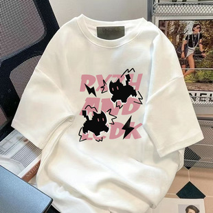[Clearout] 2025 New Summer Style Versatile Short-Sleeved Women's American Loose Casual Letter Printed T-Shirt