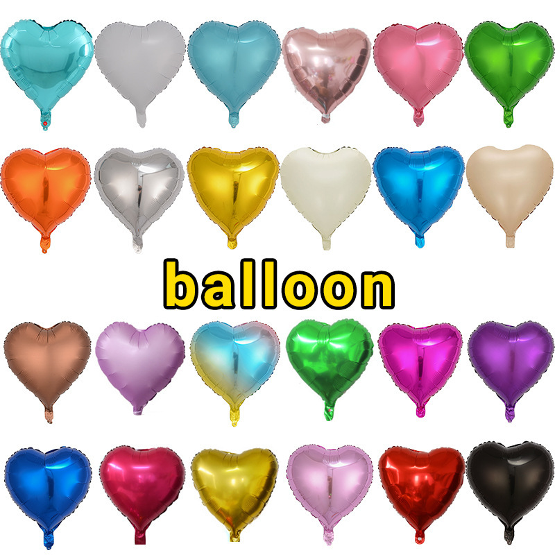 Heart-Shaped Balloon 18inch Plain Solid Color Aluminum Foil Peach Heart Balloon Valentine's Day Decoration Arrangement Release Event Balloon Heart-Shaped Balloon 18inch Plain Solid Color Aluminum Foil Peach Heart Balloon Valentine's Day Decoration Arrangement Release Event Balloon