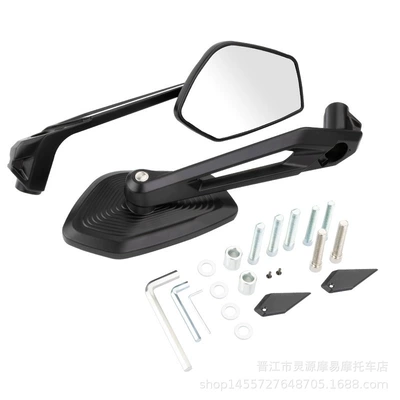 Suitable for BMW F750GS R1200GS R1250GS ADV motorcycle CNC aluminum alloy rearview mirror (Motorcycle rearview mirror) - black-white-glass