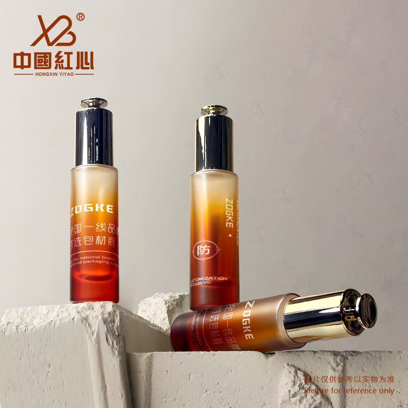 厂家现货30ml透明细长圆柱天线瓶按压滴管瓶医用级玻璃精油分装瓶|undefined