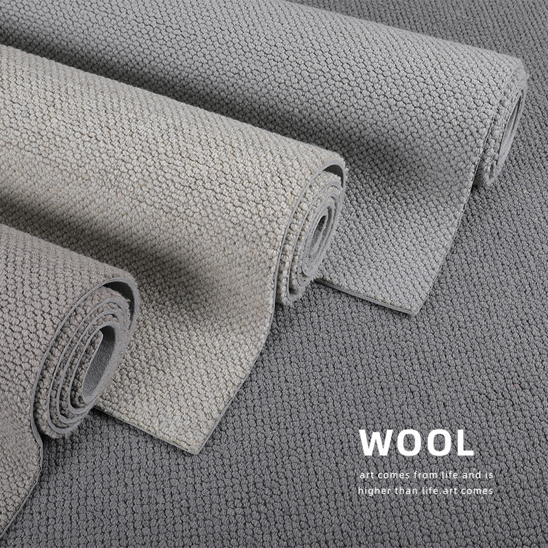 Alfombra de lana de alta gama sala de estar mesa de café color sólido liso estilo japonés estilo silencioso dormitorio minimalista alfombra de piso completo al por mayor