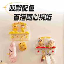 免打孔无痕安装星星人透明亚力克星月贴纸壁挂式防尘高透收纳盒