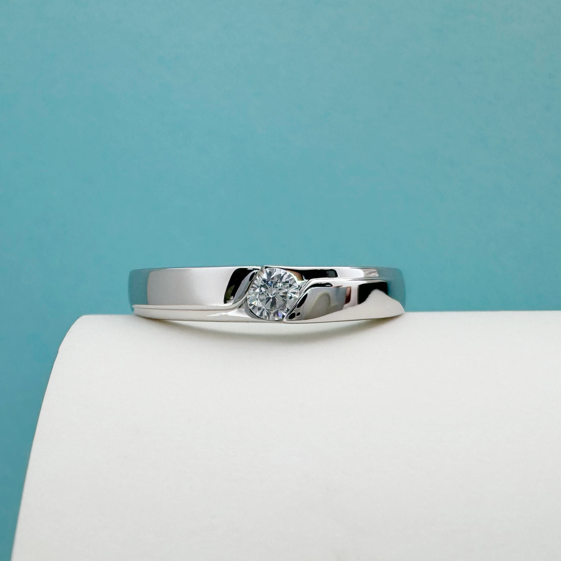 一件代发 925银镀金 简约臂镶情侣戒指 对戒情人节礼物 18k金戒指