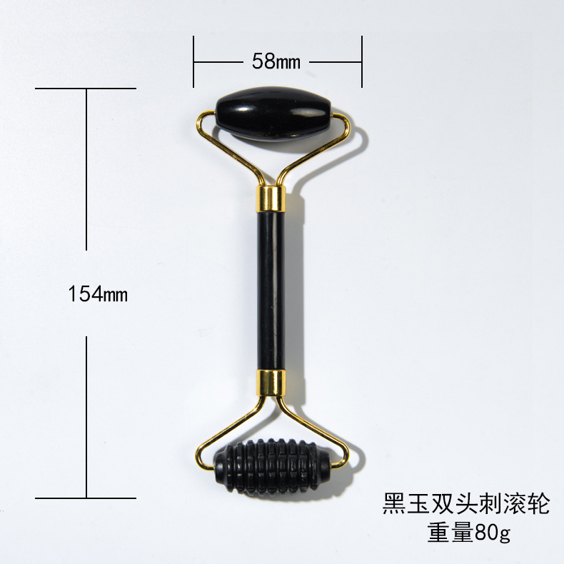 Jade Beauty Stick Set Jiao Yan Jade Double Wheel Punch Roller Massager Jade Masaje Facial Comercio Exterior Transfronterizo