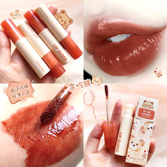 恆芳貪吃熊水光嘟嘟唇彩鏡面水感唇釉不易沾杯少女心學生平價彩妝