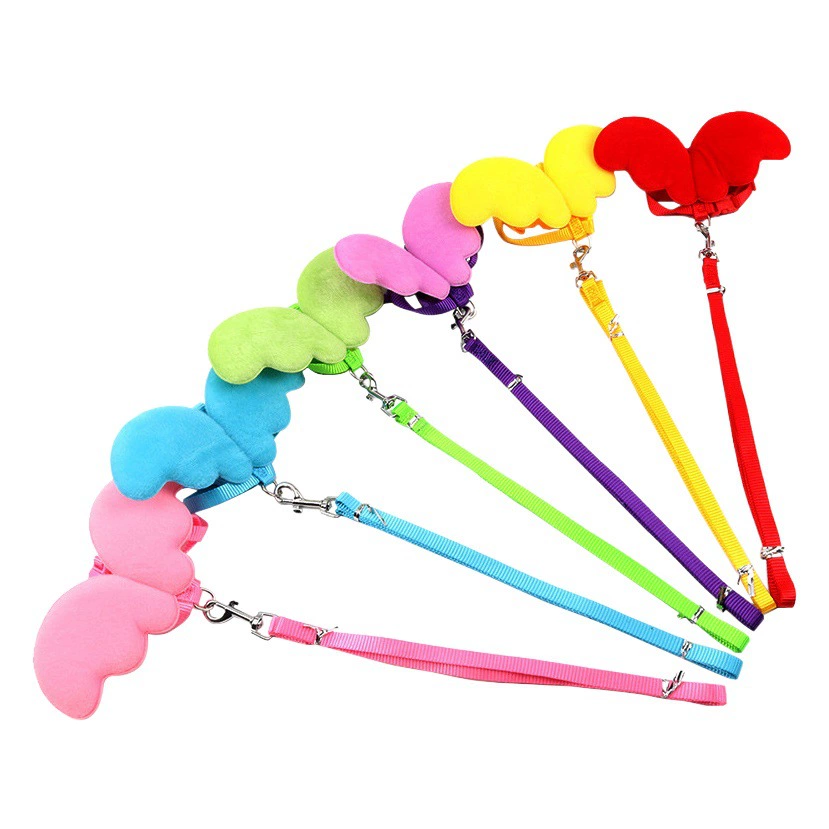 Тяговая веревка для домашних животных Крылья ангела Ходячий кролик Веревка для кошек Тяговый ремень Регулируемая длина Нагрудный ремень Сменный