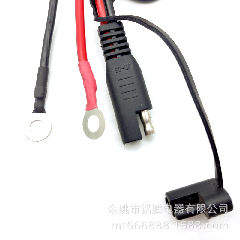 SAE插头线SAE转O型端子电源线双保险 SAEO型端子电源连接延长线
