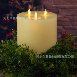 三芯平口蜡烛灯遥控仿真蜡烛餐厅酒吧户外露营婚礼布置告白装饰蜡