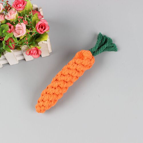 Carrot Dog Chew Rope Pet Toy Dog Durable Woven Cotton Rope Pet Chewing Rope Knot Cross-border Wholesale