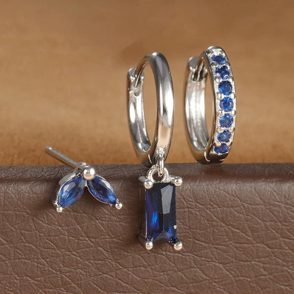 E1628 silver-blue 3pcs