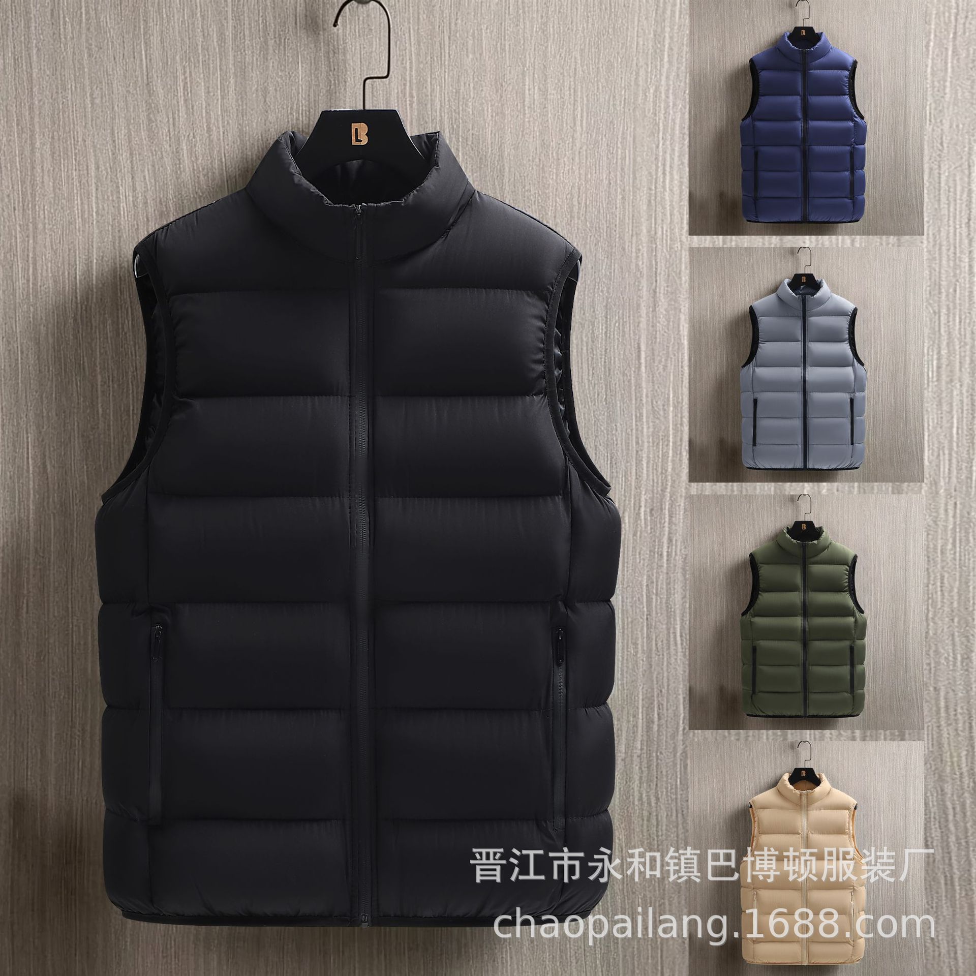 Foreign Trade Cross-Border High-Quality Outer Wear Yu Rong Cotton Vest Men's Autumn and Winter Warm Cotton Vest Vest Jacket