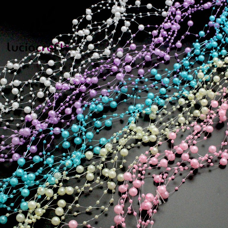 1.2 meters baby's breath plastic imitation pearl bead chain wire…
