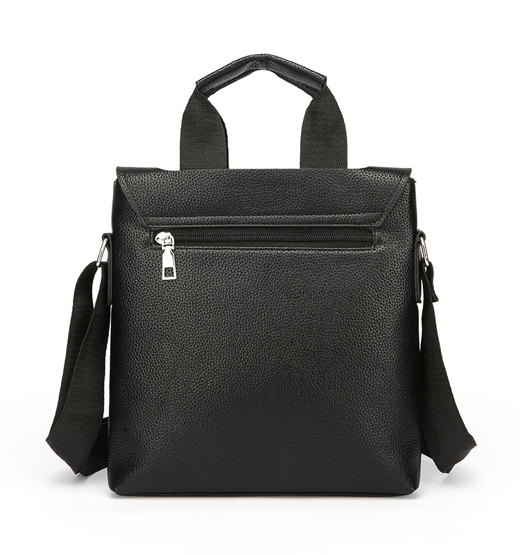 Cross-border men's single-shoulder bag, business commuting men's bag, trendy and fashionable vertical backpack, solid color student computer handbag undefined