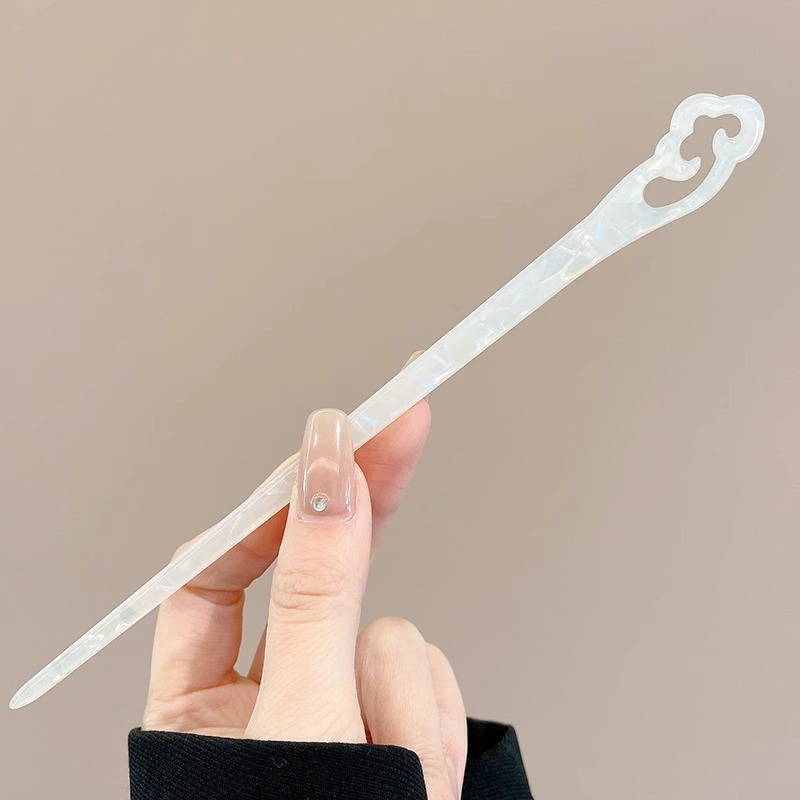 Horquilla de flores con flecos de estilo antiguo, temperamento femenino de alto nivel, escalón, horquilla de Hanfu, horquilla de cabello en la parte posterior de la cabeza, tocado de horquilla