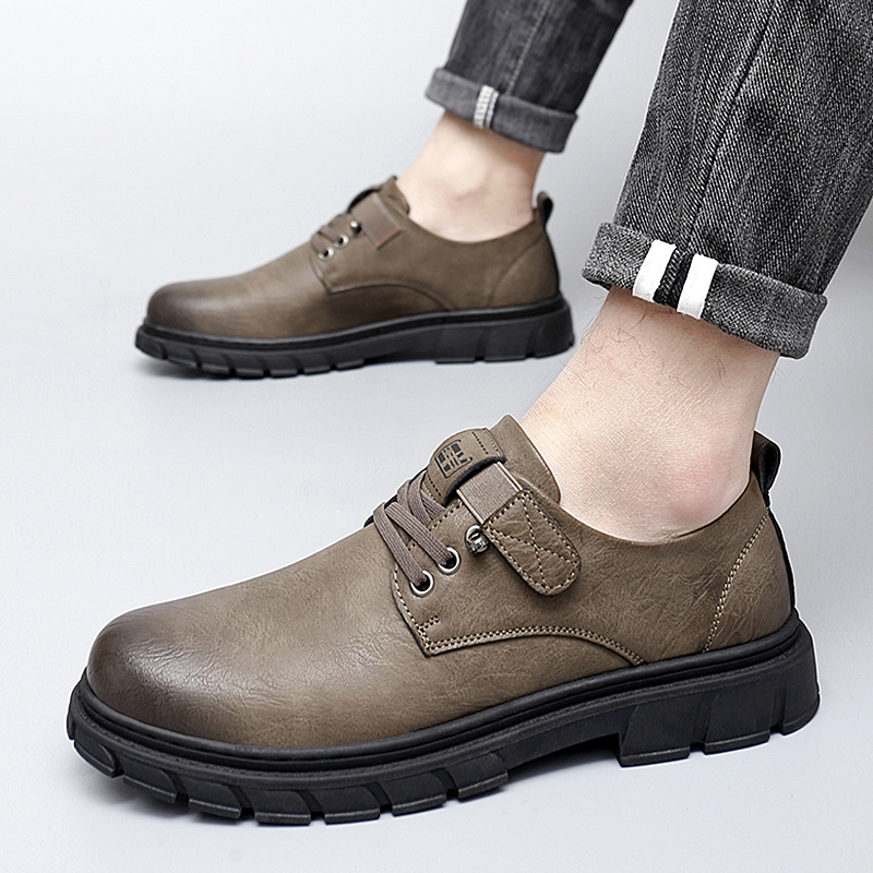 Zapatos de trabajo zapatos casuales de los hombres zapatos de cuero del dedo del pie grande de los hombres slip-on zapatos de los hombres de trabajo protección laboral zapatos de cuero casuales al aire libre
