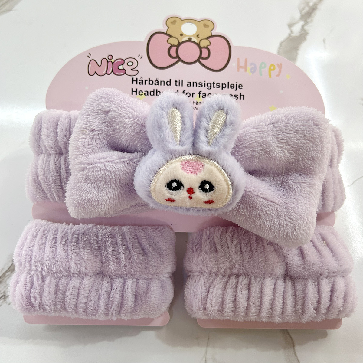 Banda de cabello de moda con tarjeta de papel dulce decoración de animales pequeños de peluche de lavado banda de cabello de dibujos animados correa de muñeca tridimensional