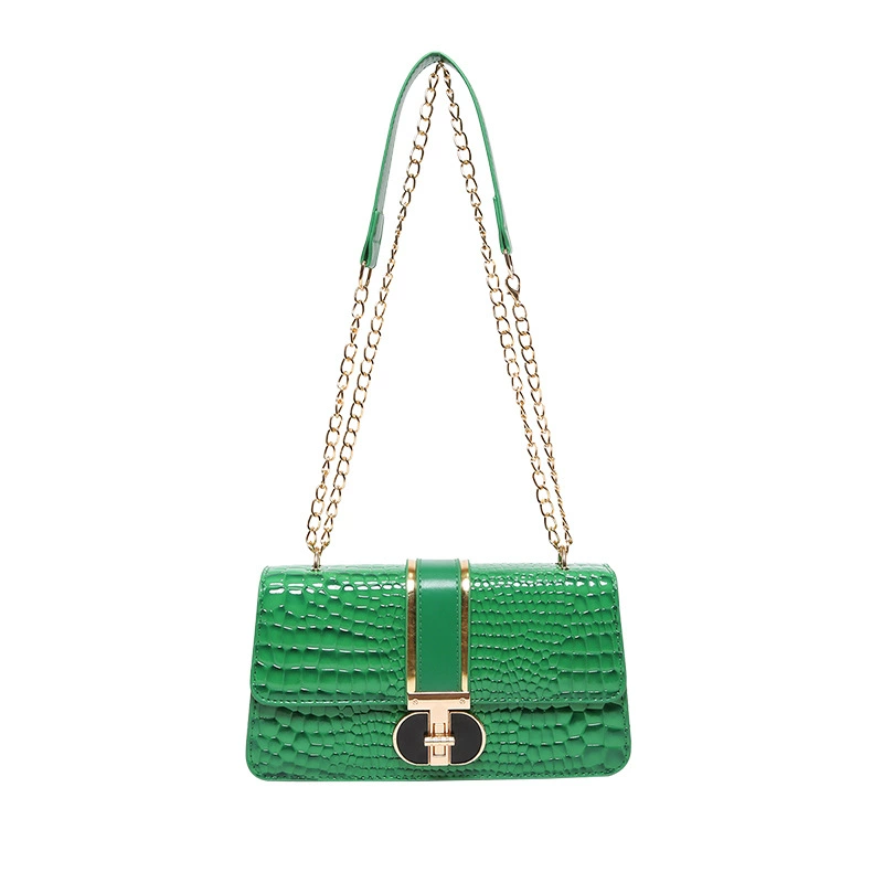 Retro universal one-shoulder bag, crocodile print, high-end