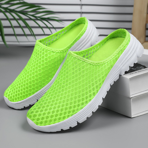Women's Slippers Cross-border Plus Size Breathable Mesh Surface Shoes Soft Bottom Non-tiring Casual Shoes One-piecer Lazy Shoes Dropshipping