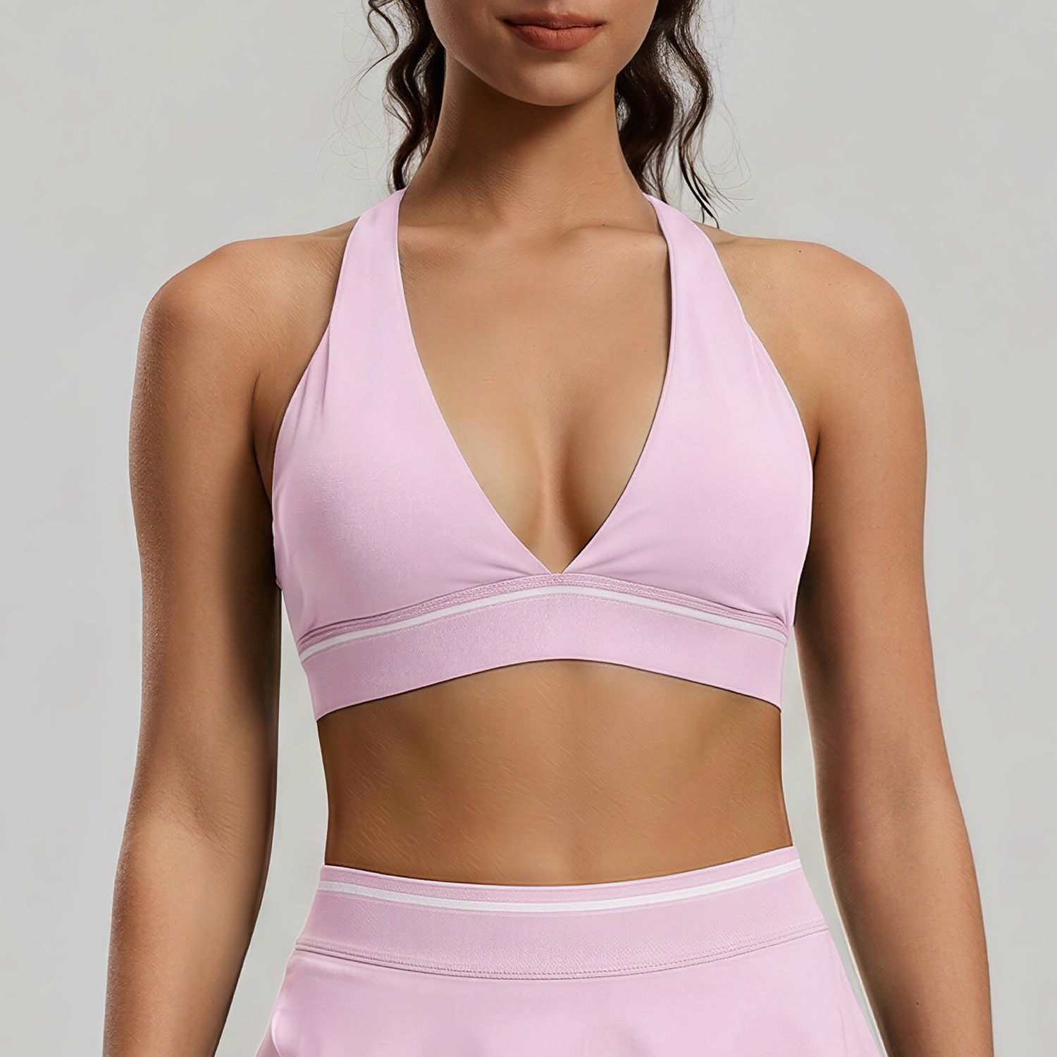 Juyi Tang Europa y América sexy transfronteriza profunda V ajustado yoga belleza de espalda fitness ropa interior deportiva