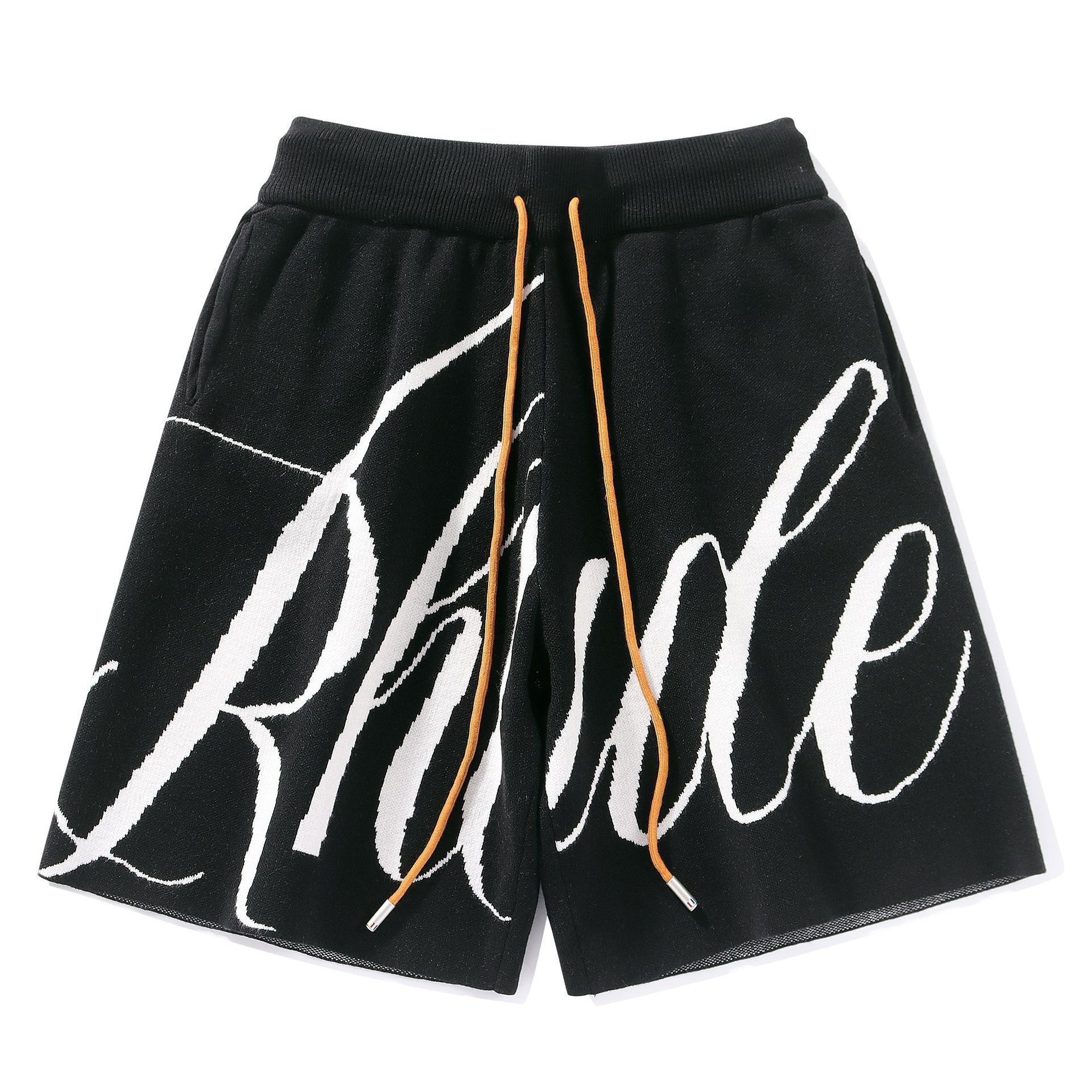 Trendy Brand Basketball Shorts Men's American Style Retro Printed Loose Knitted Summer Breathable Sports Casual Pants for Men