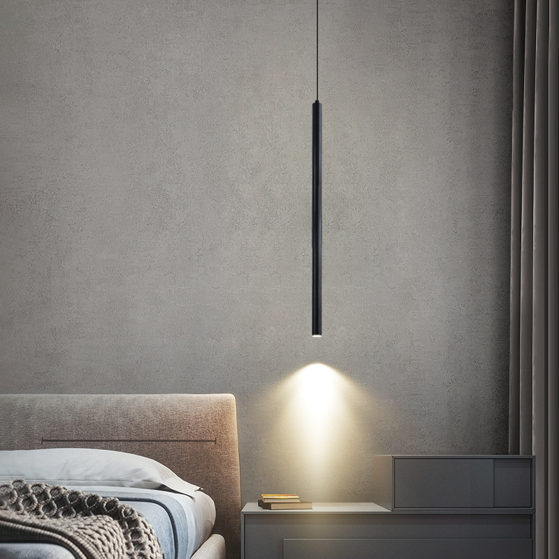 Bedside chandelier light luxury minimalist ultra-slim long line living room background wall lamp Nordic modern minimalist master bedroom bedside lamp