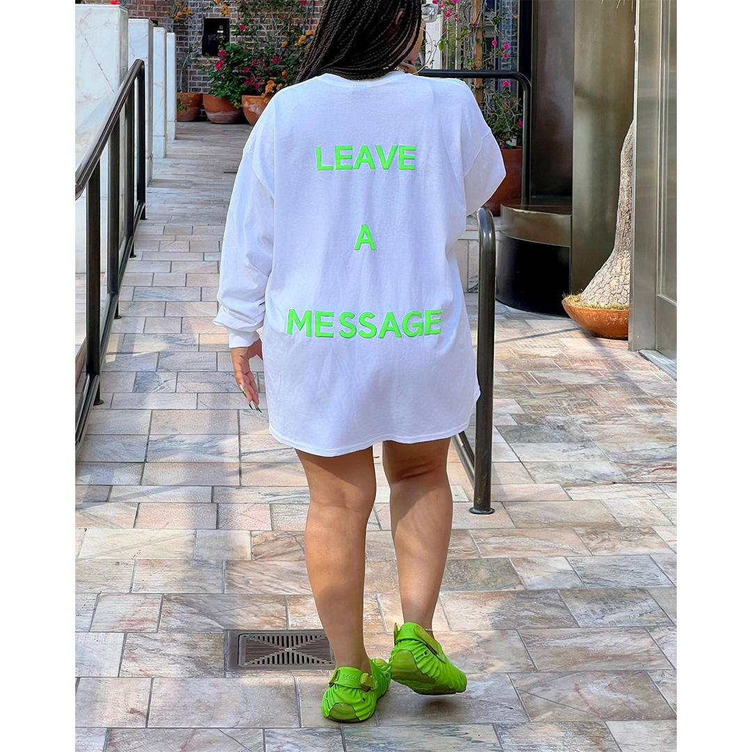 Women Clothing Goods Casual Double Sided Letter Graphic T shirt Dress