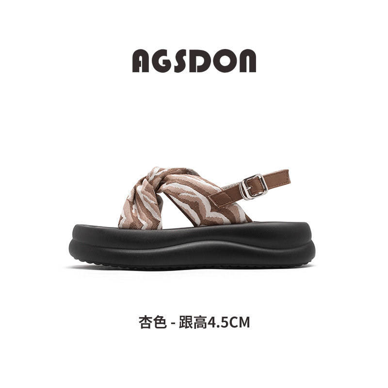 Sandalias de plataforma Augustion para mujer, 2025 nuevo estilo de verano, pequeña fragancia, fondo suave, zapatillas de playa deportivas y de ocio