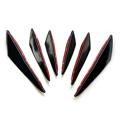 Car modification universal bumper anti-collision strip anti-scratch anti-scratch carbon fiber wind knife spoiler front bumper surround decoration (Qapı və bamper qoruyucu zolaqlar) - black-small-medium-and-large-6-adhesive-delivery-promoter