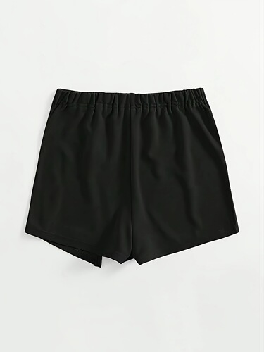 Women's Elastic Waist Slit Skirt Casual Solid Color