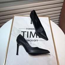 白色高跟鞋女细跟气质软皮春秋法式尖头单鞋2025年新款职业ol女鞋