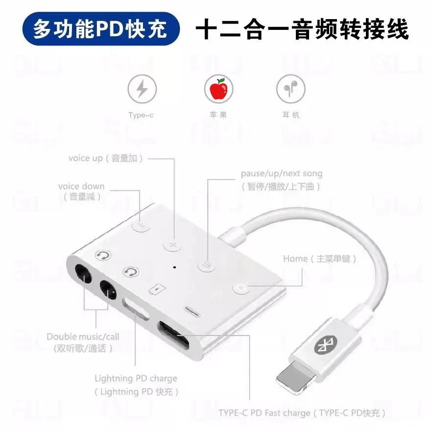 Thor 3 с кнопкой для прямых трансляций, совместим с Apple Bluetooth-версией, Type-C PD быстрая зарядка, двенадцать в одном, поворотный аудио разъём