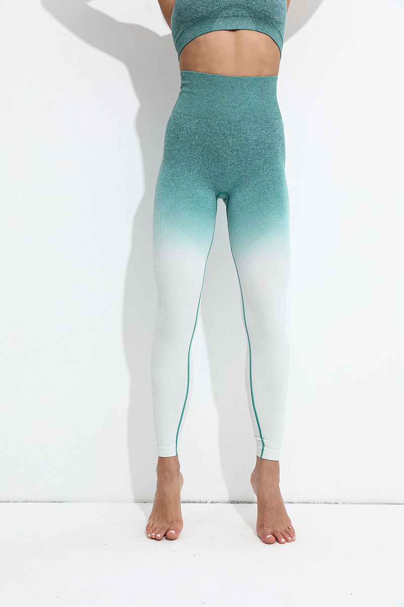 Fashion Gradient Color Round Neck Tracksuit T-shirt Leggings display picture 7
