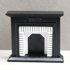 1:12 Scale Dollhouse Wooden Mini Furniture Living Room Micro Scene Modern Black European Fireplace