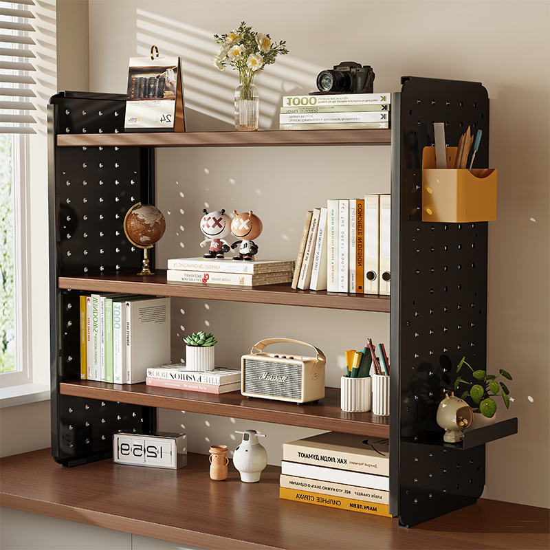 Desktop Storage Rack, Desk Bookshelf, Perforated Board Desk Storage, Student Home Computer Desk Organizer, Layered Rack