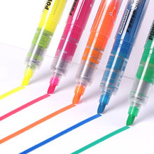 10色白雪直液式荧光笔大容量套装学生记号笔抖音标记笔彩色手账笔