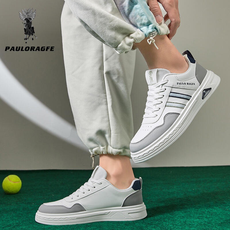Suit White Shoes for Men, Autumn Lace-Free Sneakers, Summer Breathable White Men's Casual Shoes, Trendy Men's Shoes
