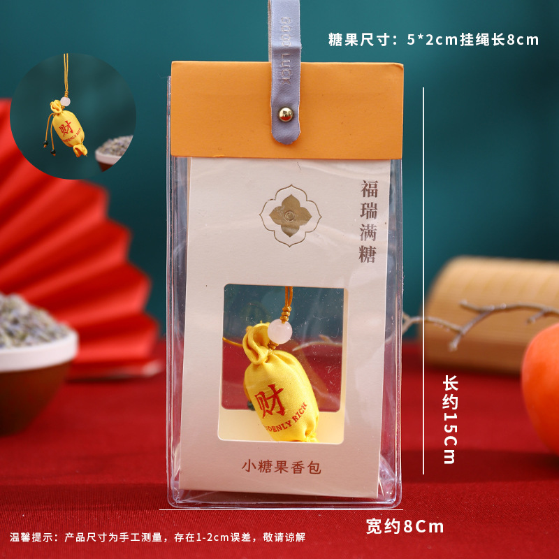 Persimmon Ruyi caramelo conejo bolsita Persimmon bolsita bendición portátil mini bolsita adornos regalo colgante