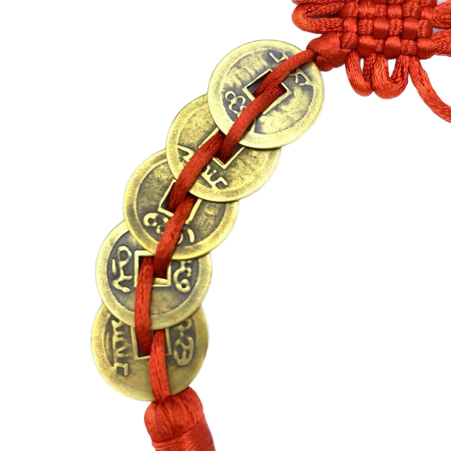 Pure copper Five Emperors coin hanging string ancient coin pendant home door and window car stall small gift pendant