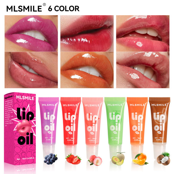 Cross-border Strawberry Fruit Lip Gloss Lip Balm Hydrating Moisturizing Mirror Liquid Lipstick Color Changing Lip Lip Oil