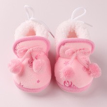 冬新款加厚婴儿棉鞋批代发销可爱球球男女宝宝童鞋软底107