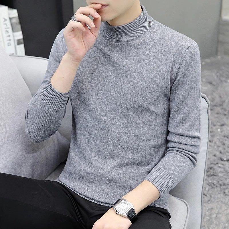 그레이 하프 터틀넥