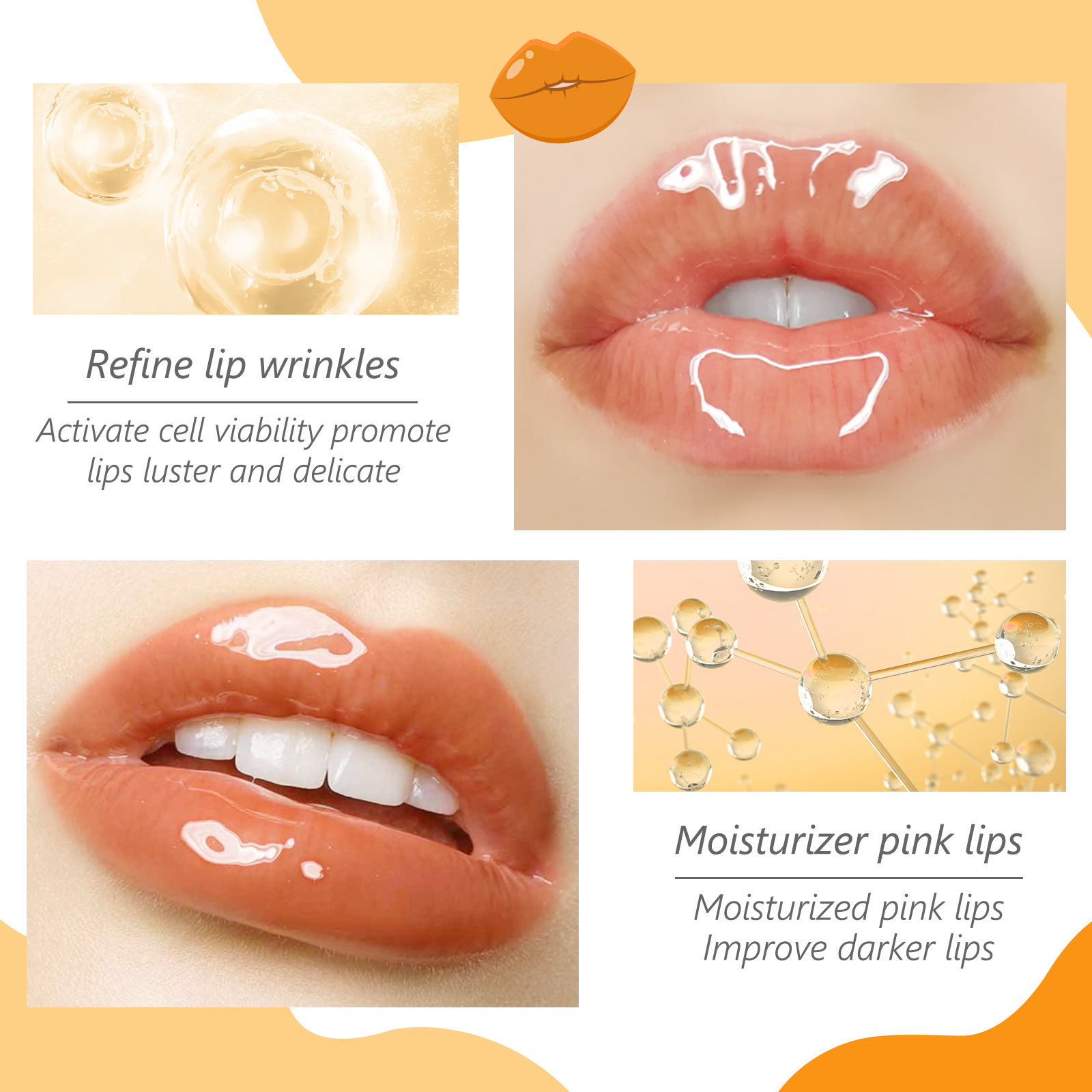 Orangenmaske SEFUDUN Sleep Fading Lip Lines, feuchtigkeitsspendend, entfernt abgestorbene Haut, feuchtigkeitsspendend und hautpflegend_voghion.com