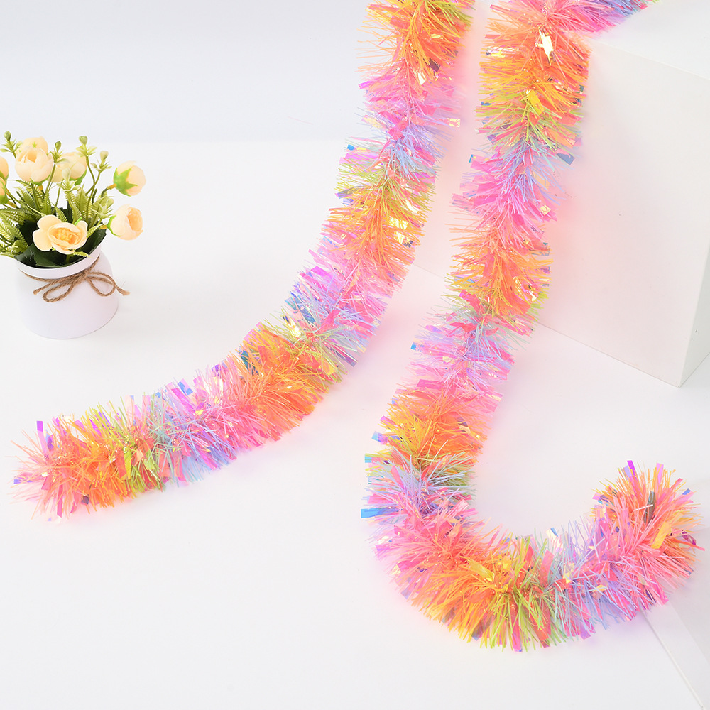 Nuevo transfronterizo 9cm5 capa de cifrado grueso gradiente fantasía de lana colorido diseño de actividades festivas del 1 de junio tira de flores