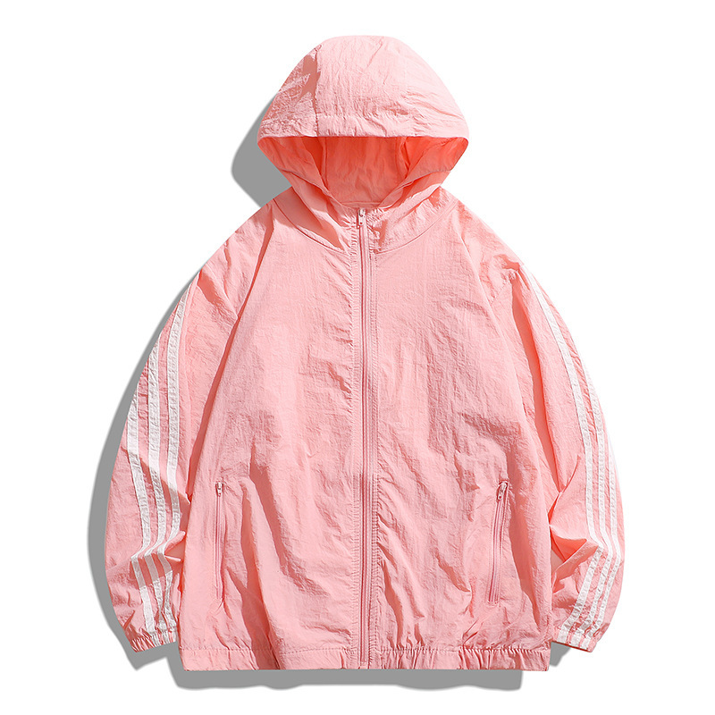 夏 3 ストライプアイスシルク日焼け防止服男性用新しい抗 UV 薄型通気性皮膚服屋外日焼け防止服男性用|undefined