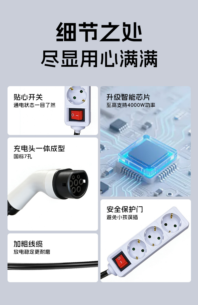 European standard discharge gun for new energy electric vehicles, portable discharge integrated device for camping, British standard discharge power adapter