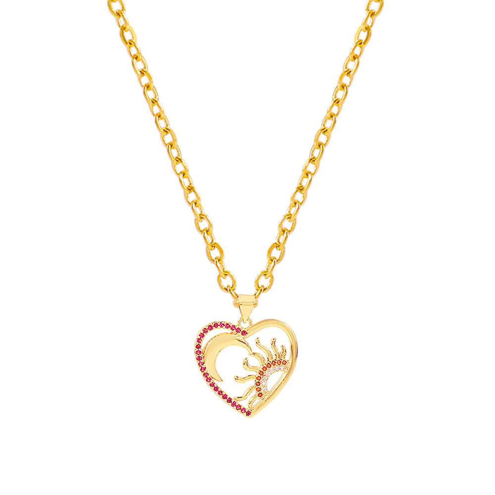 geometric niche love necklace hollow micro-inlaid irregular necklace