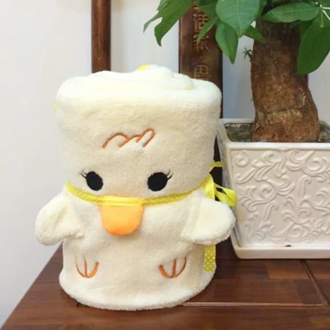 Venta al por mayor manta de rollo de niños lindo animal franela manta de niños portátil de dibujos animados creativos aire acondicionado almuerzo descanso manta de pollo