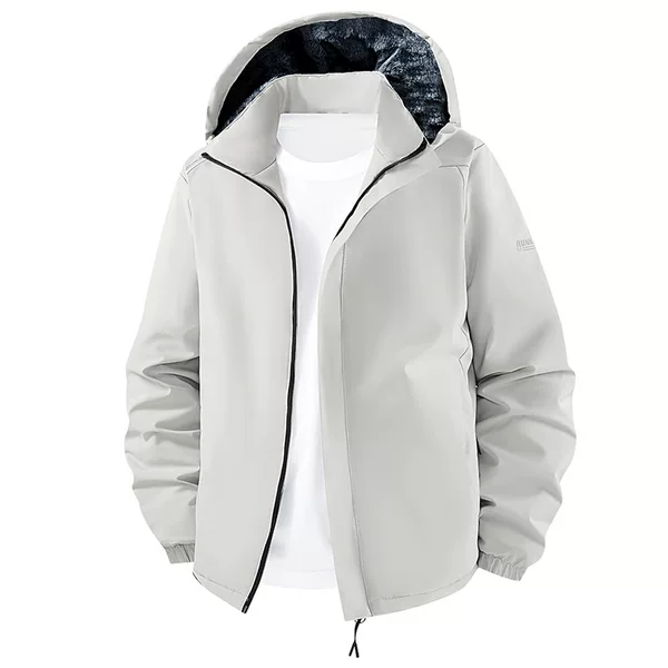 Winter thickened men's cotton coat, warm and cold-resistant, with hood and zipper, casual jacket for young people, outdoor cotton jacket
