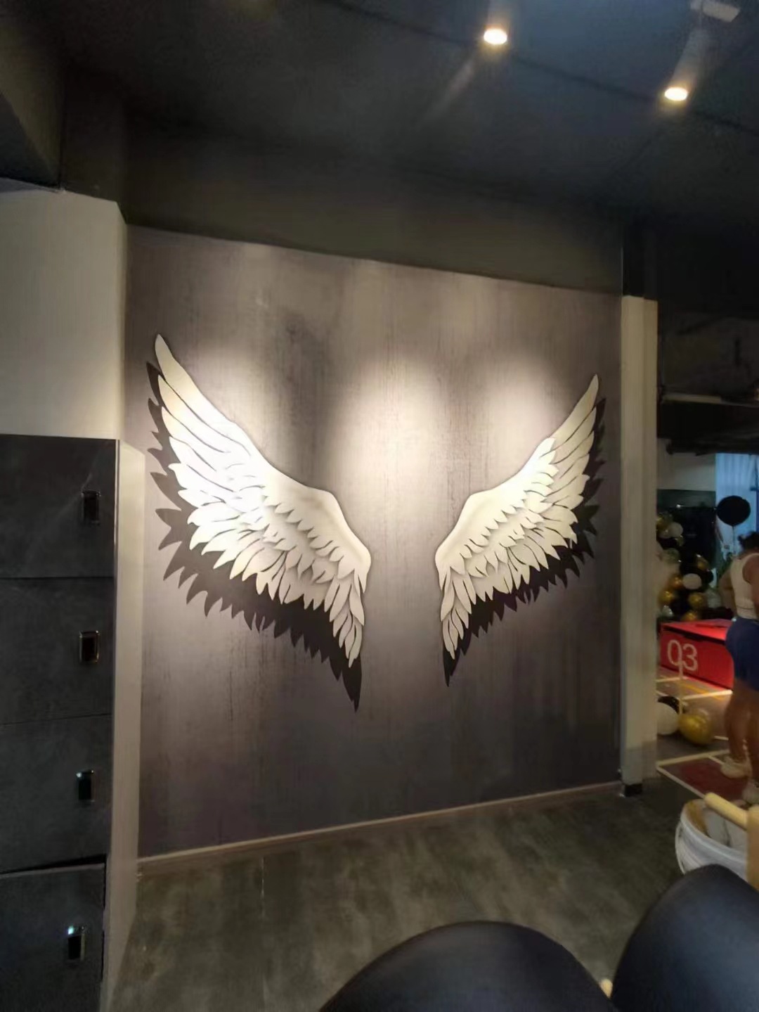 工装背景墙翅膀黑白翅膀3236481